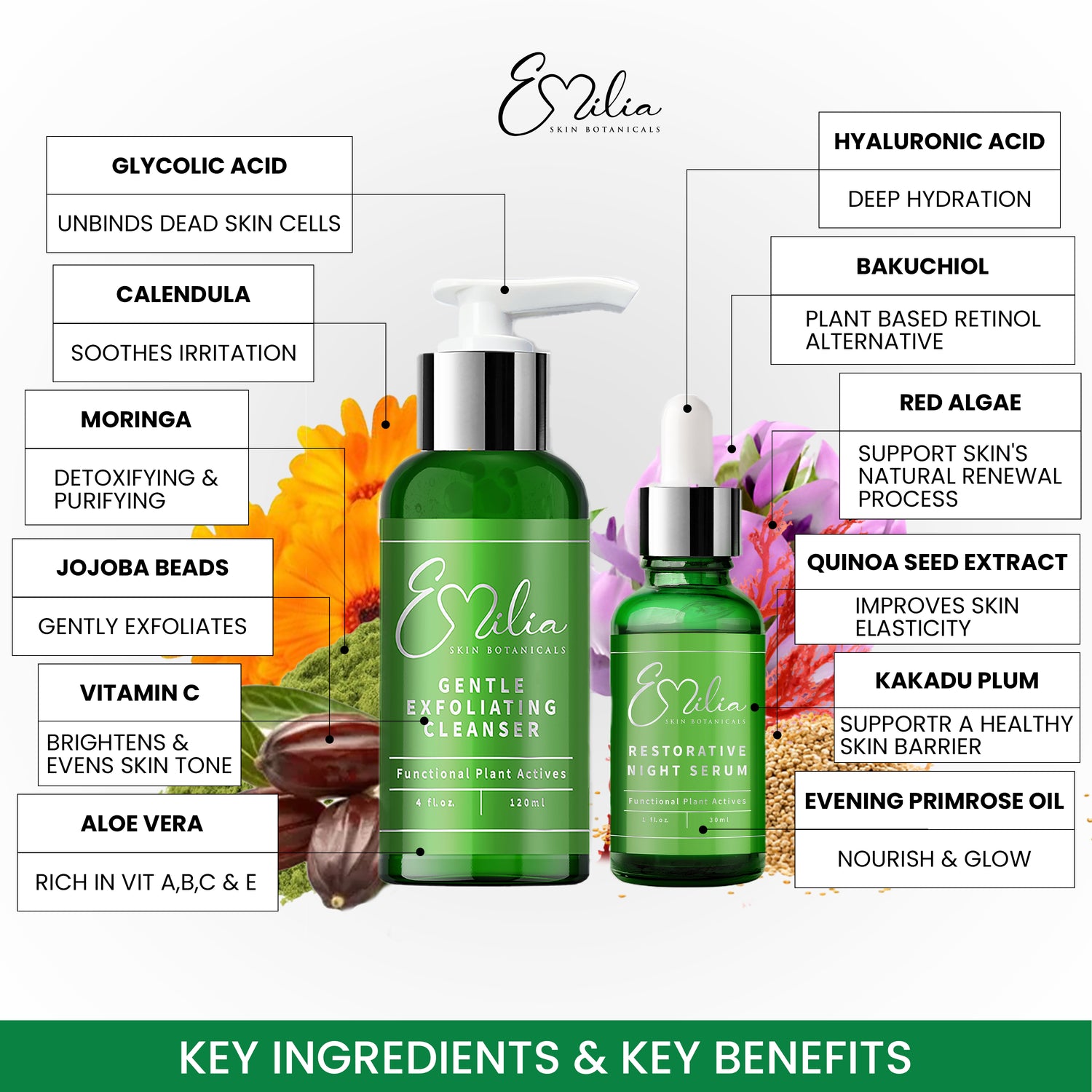 Emilia Skin Botanicals Night Kit